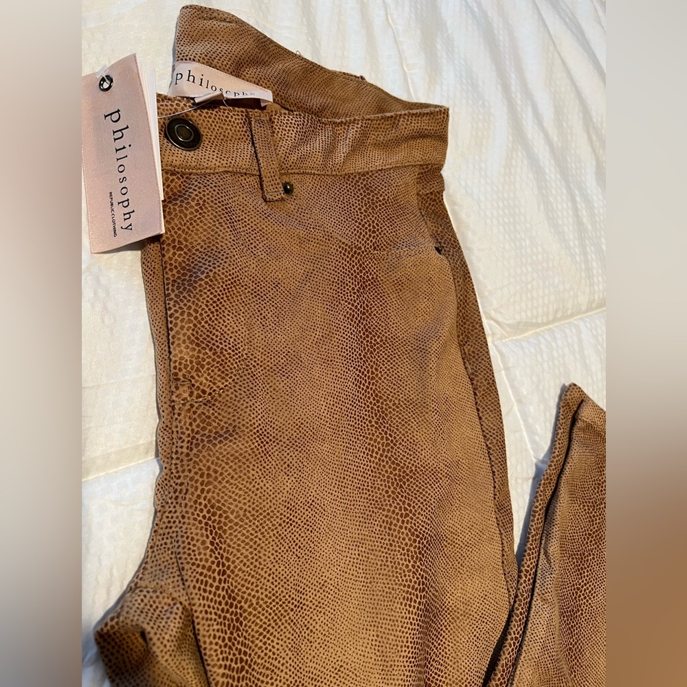 NWT! Philosophy Faux Leather Pants - Picture 3 of 6